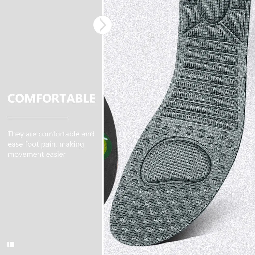 1Pair Shock Absorbing Insoles Breathable Comfortable Sports Foot Pads Pain Relief Fatigue Reduction Replacement Shoe Inserts