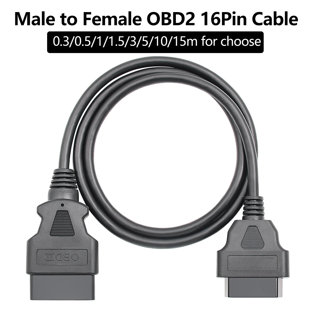 0.3/0.5/1/1.5/3/5/10/15m Car OBD2 Extension Cable 16 Pin OBDII OBD 2 EOBD Extend 16pin Female to Male Connector Diagnostic tool