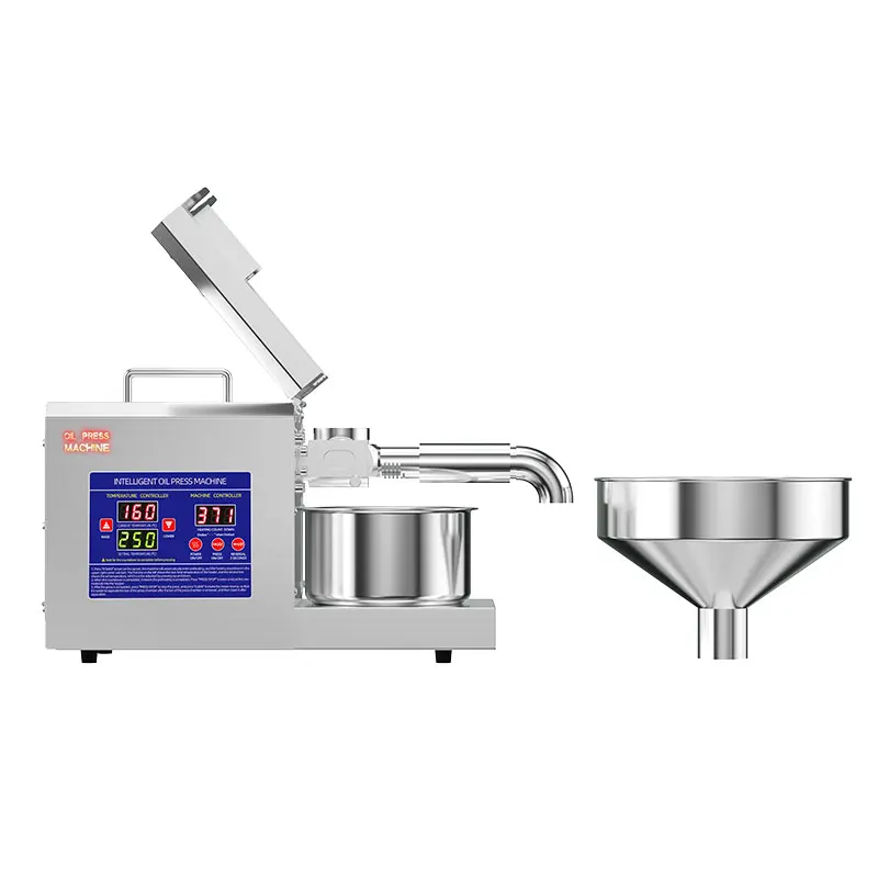 New Upgrade 8L Hopper Commercial Electric Stainless Steel Automatic Oil Press Machine 24 Hour Oil Pressing Cold Hot Extractor