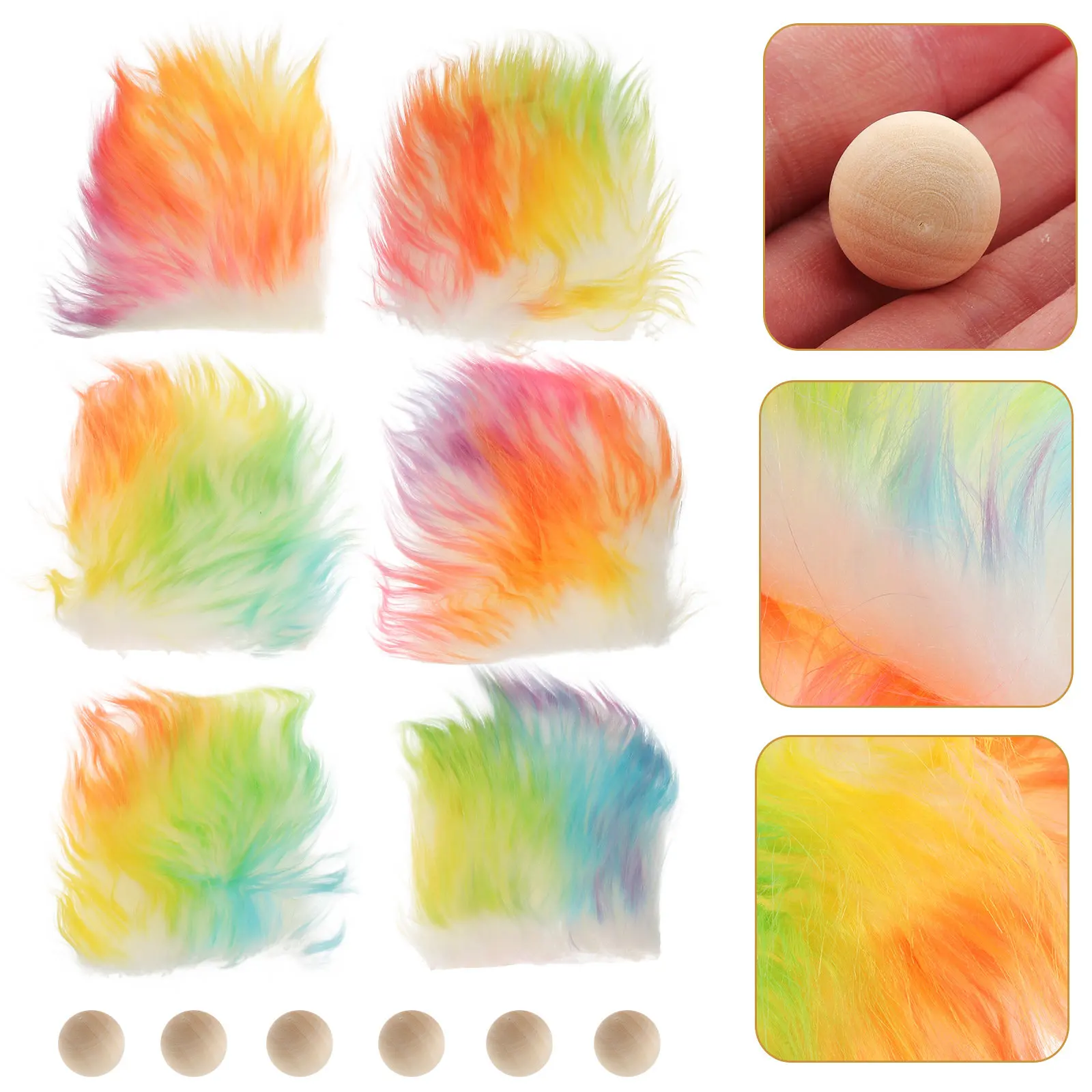 

1Set Gnome Beard and Wood Bead Nose DIY Kit Soft Polyester Beard Natural Wood Bead for Festival Decor Crafting Gnome Supplies