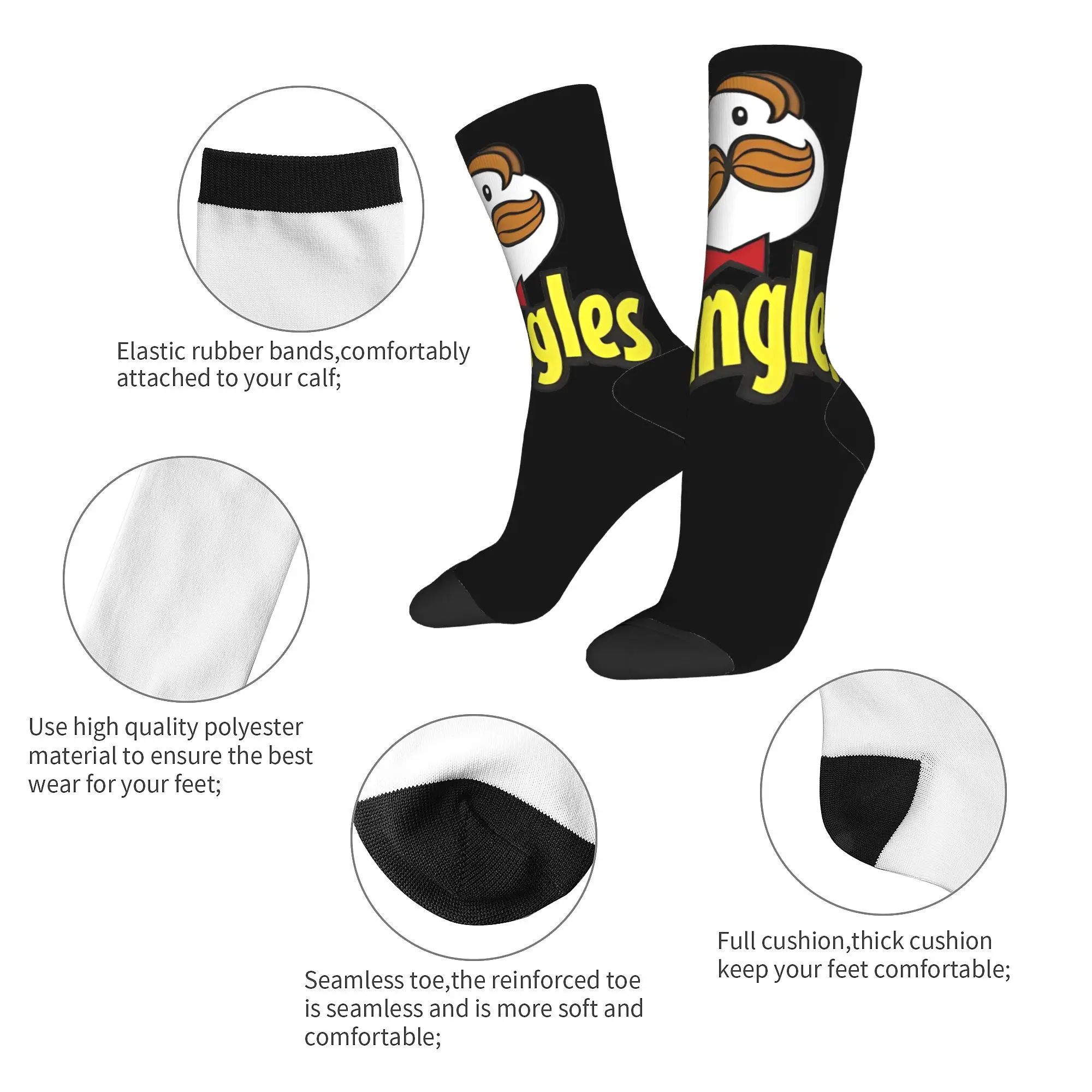 Pringles  Chips Cool Snack for Everybody Socks Men's Women's Socks Crazy  Middle Tube Socks Gifts