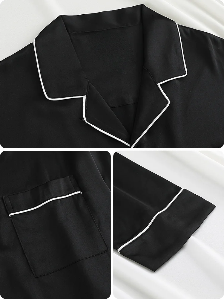 

Мужской комплект домашней одежды Cool Sensation Ice Silk ort Sve, новинка 2025, черный шелковый мужской домашний костюм, повседневный костюм