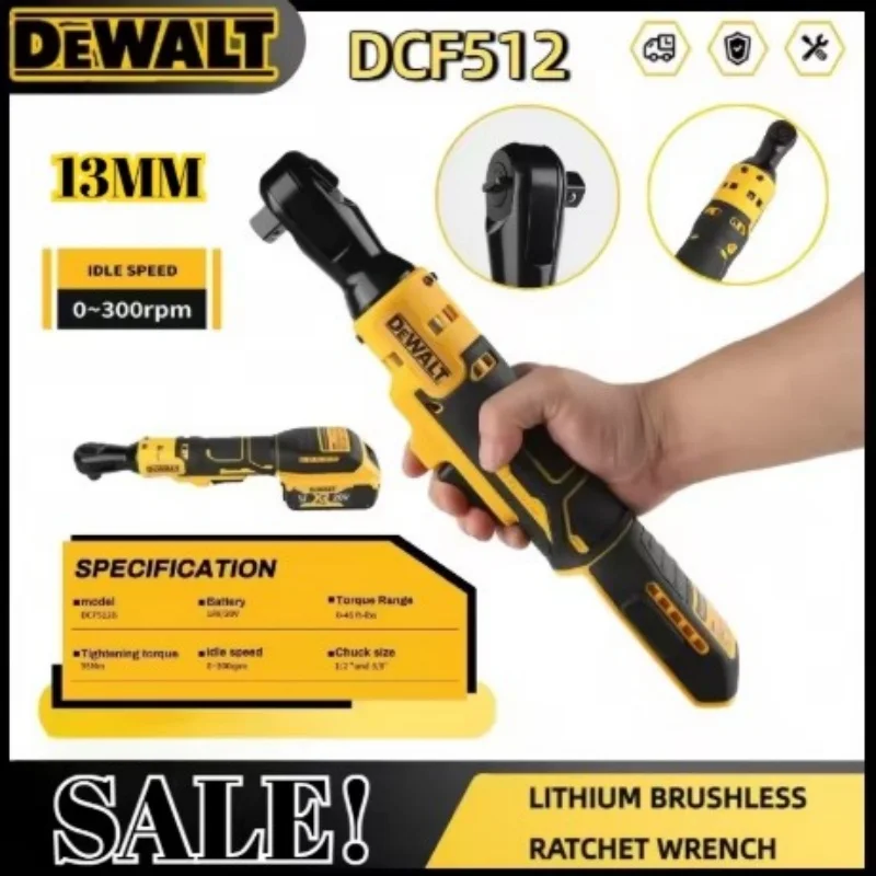 

DEWALT DCF512 Brushless Ratchet Right Angle Cordless Driver 20V LED Variable Speed Power Wrench Includes 2Ah Battery And Charger