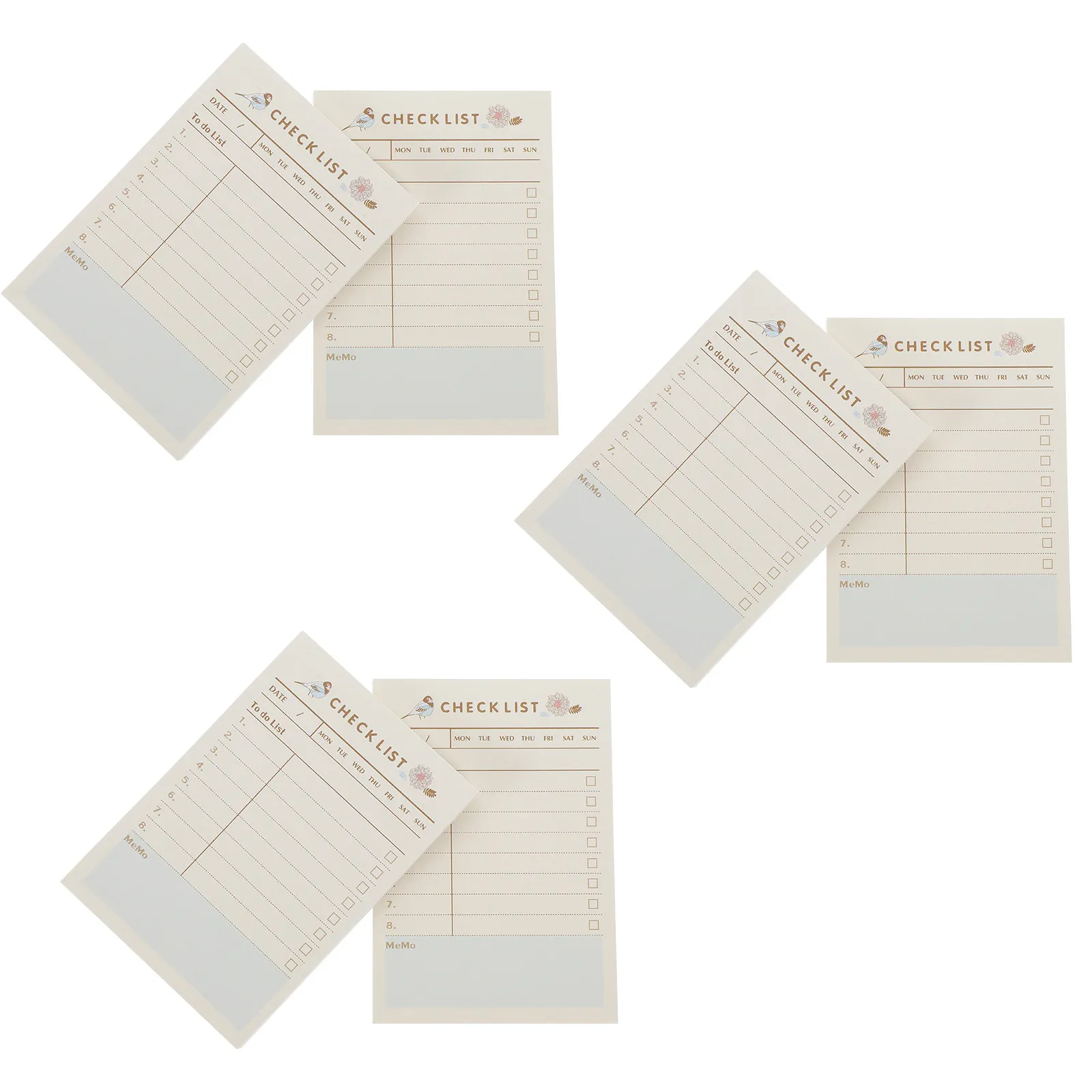 6 Adhesive Check List Notepads Smooth Writable Paper for Office Workspace Task Tracking Memo Pads Small Writing Portable to-Do
