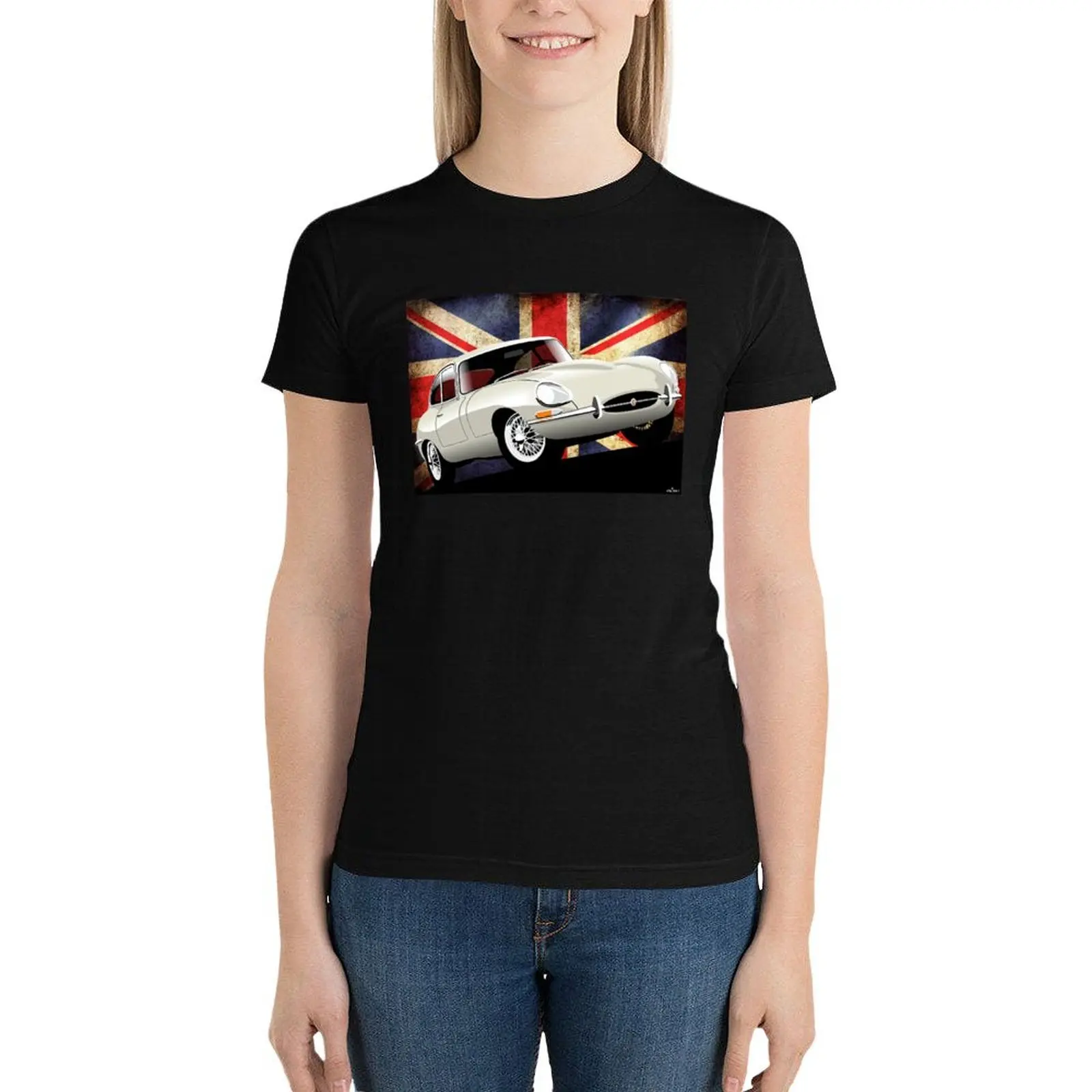 

E-type series 1 coupe - white T-Shirt funny plus size tops summer top t shirt Women