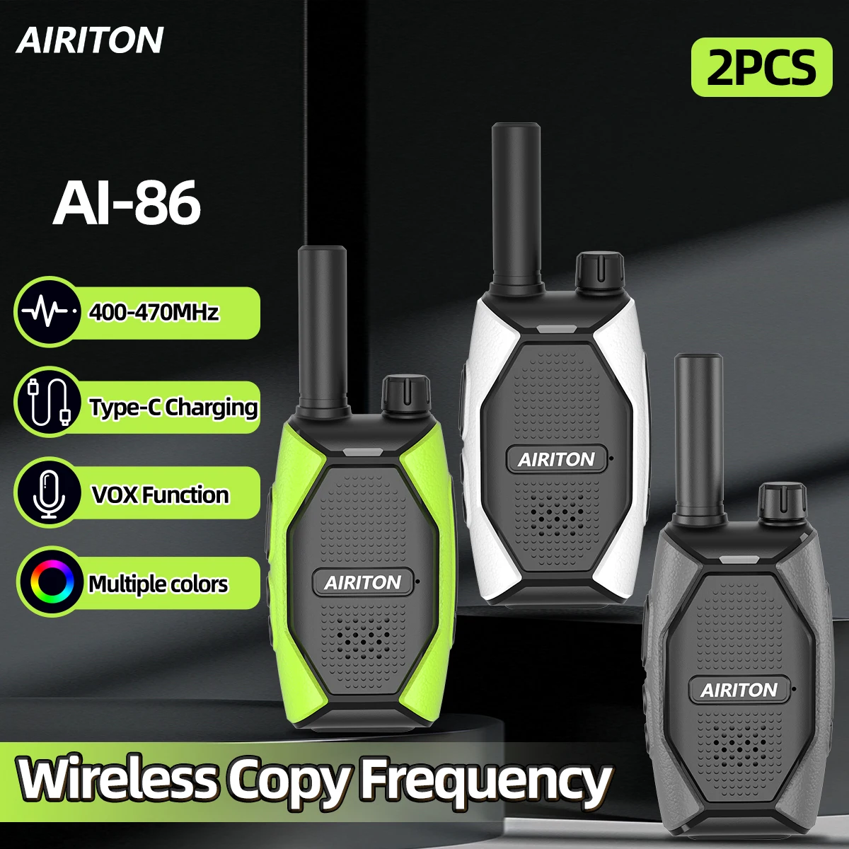 

AIRITON AI-86 Мини-рация UHF 400-470 Профессиональные портативные рации для отелей и кемпинга, комплект из 1/2 шт.