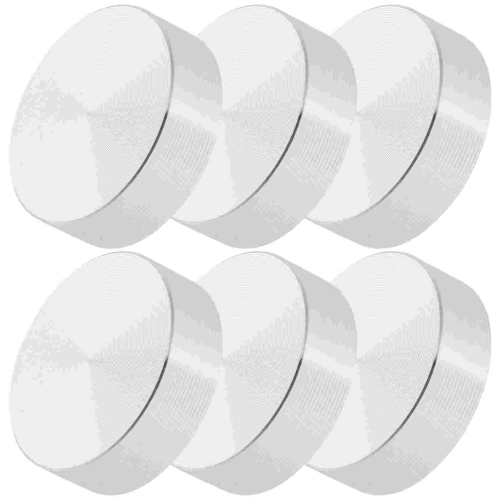 6 Pcs Solid Aluminum Cake Silver Discs Glass Tops Adapter Circle Coffee Table Alloy Round