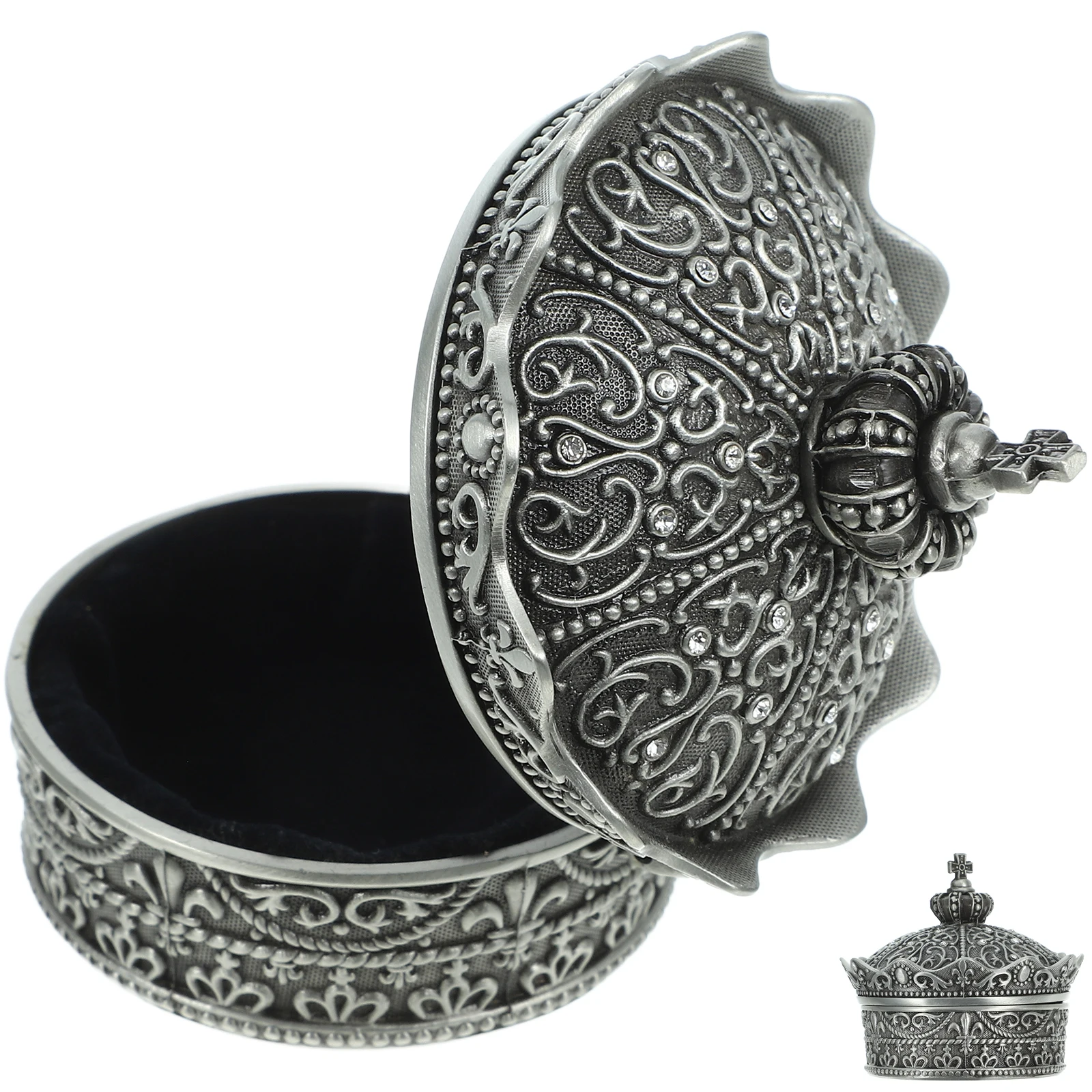 

Box Vintage Style Portable Jewelry Case Earring Ring Holder Organizer Storage Container Trinket Box