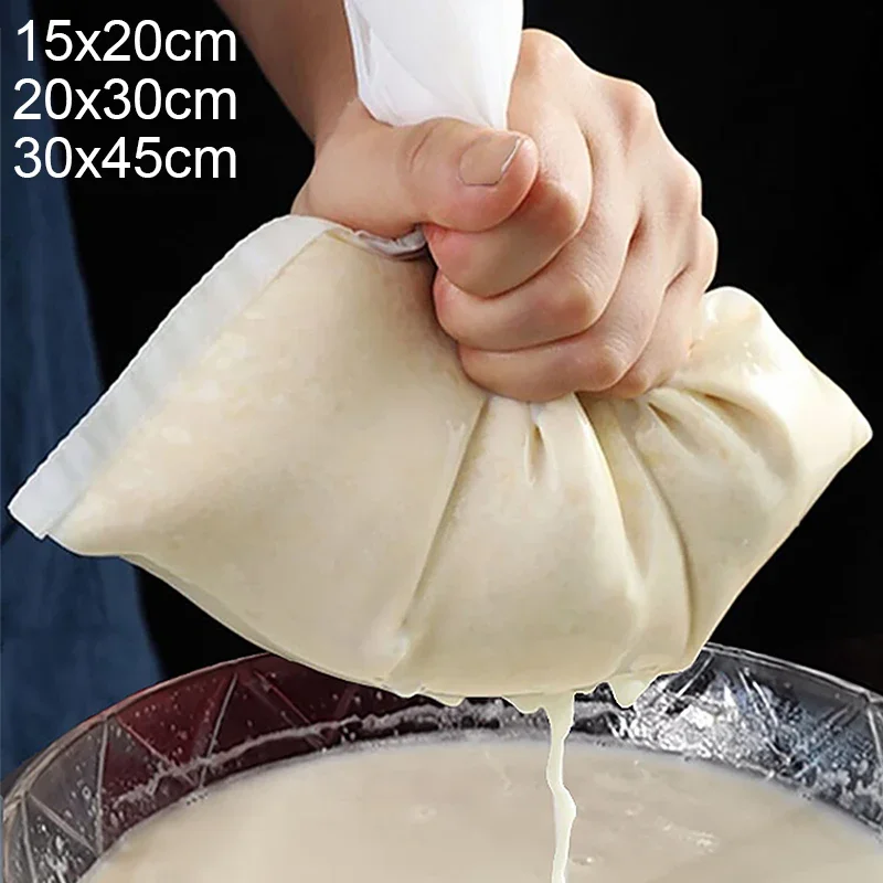 100Mesh Reusable Mesh Soy Milk Nylon Filter Bags Nut Yogurt Tea Coffee Oil Food Press Filter Strainers Large Kitchen Filters Bag