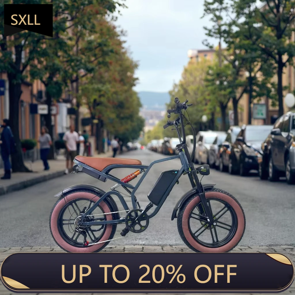 

SXLL Hydraulic disc brake 750W 48V 20 inch adult electric mountain bike remote 18Ah rear wheel hub 48v 15ah 20 inch 18ah electr
