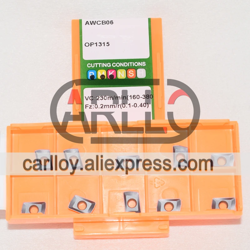 AWCB 06 Carbide Milling Inserts, Ferramenta De Corte, Placa De Moinho, AWCB06, OP1215, OP1315