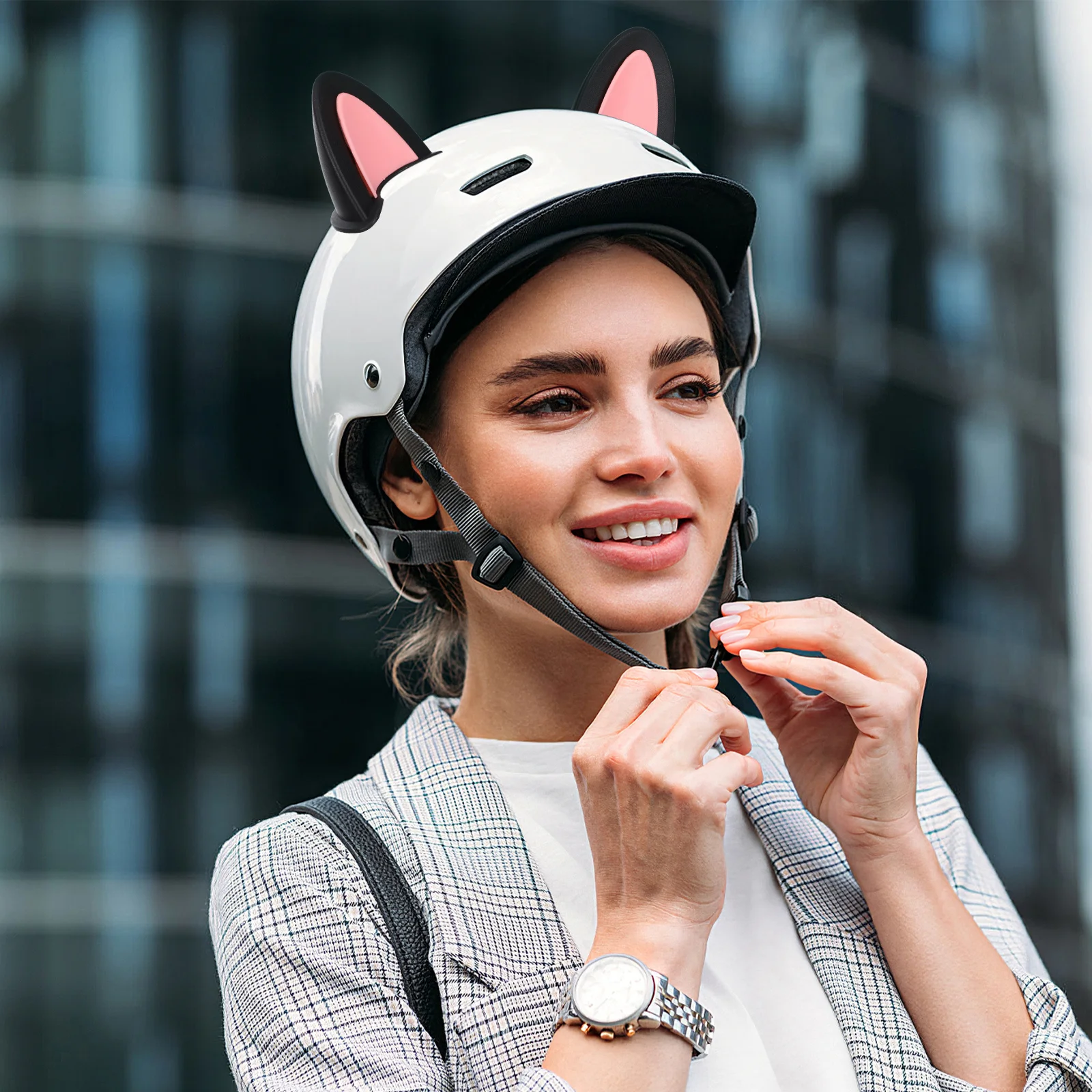 

3Pairs Adorable Cat Ear Accessories Bright Color Easy Installation for Most Helmets Unique Decor Accessories