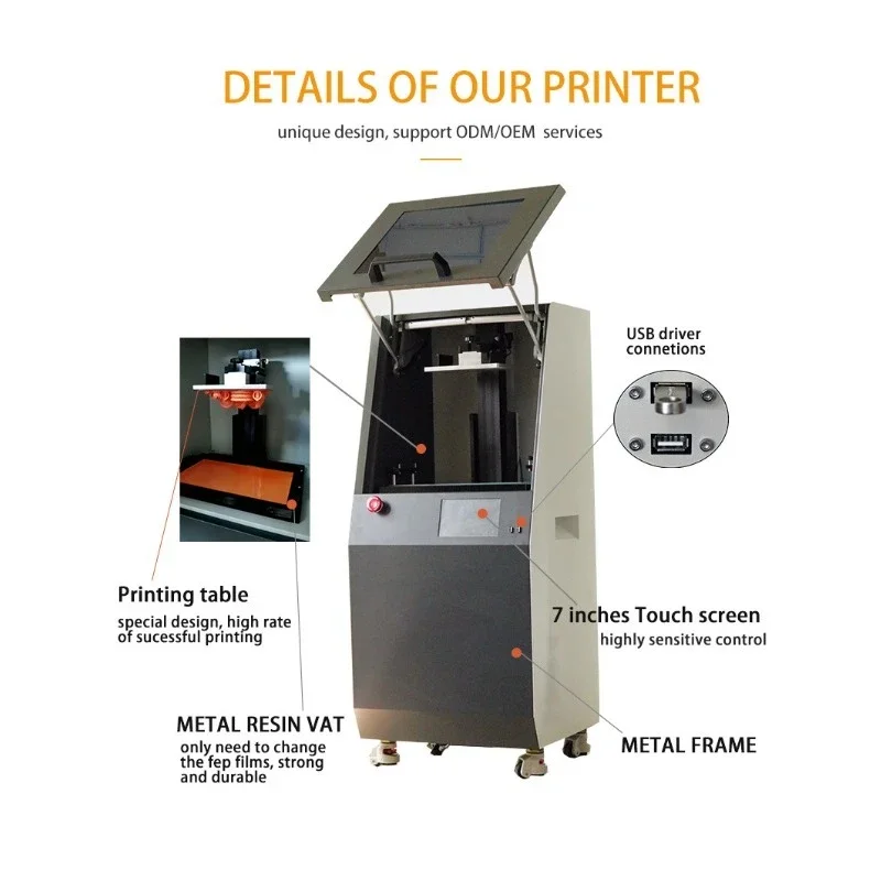 D printer, light curing, industrial grade, red wax printer