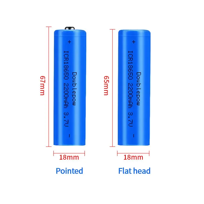 Bateria litowa 2200 mAh 18650 3,7 V do wentylatora ręcznego Mobilny zasilacz Latarka Akumulatory litowo-jonowe + ładowarka USB