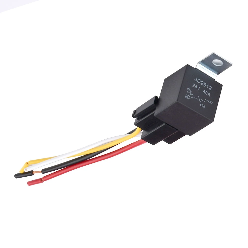 1 Stück Auto-Relais 12V 24V 40A 4P 5-polig Wasserdichtes Automobil-Relais JD1912 JD1914 JD2912 JD2914 Auto-Relais mit Kabelbaum und Relaissockel – Detail 16