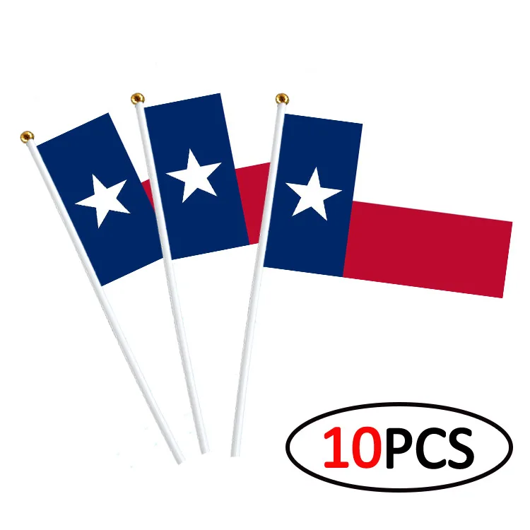 

10/40-Pack Texas State Flag Handheld Pride Flag for Bar Decor Perfect for Welcome Events Wholesale of American state flags