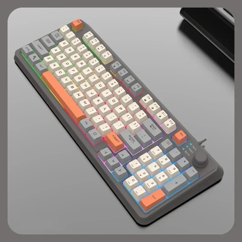 K82 Mechanische Gaming-Tastatur, RGB-Licht, Gamer-Tastatur, 94 Tasten, USB-Anschluss, Hotswap-Tastatur mit Kabel für Notebook, Laptop, Desktop