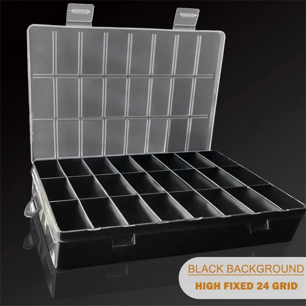 1pc 24 Grids Clear Plastic Organizer Box Plastic Storage Box Compartment Storage Container for Craft, Beads, Jewelry, Items