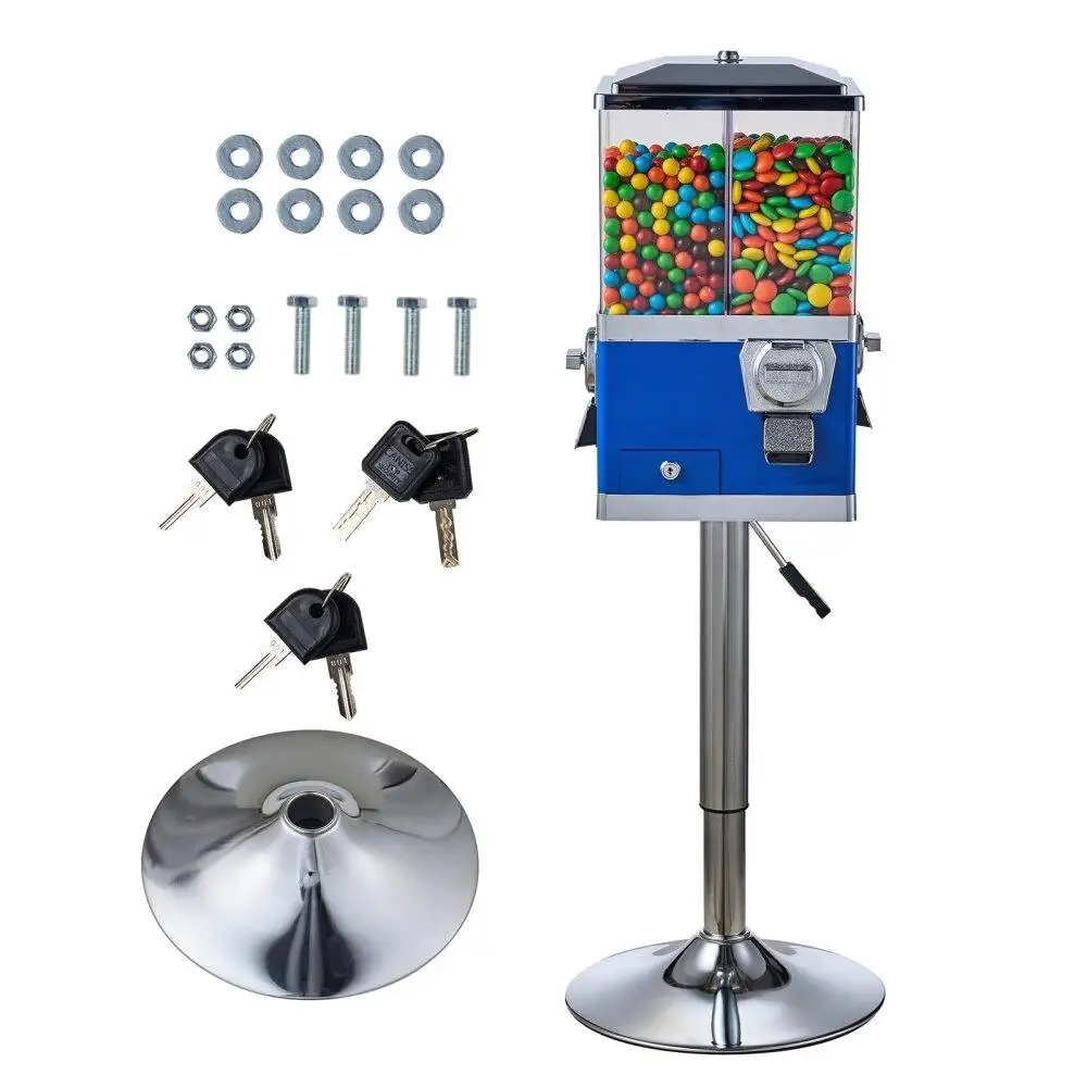 

Vintage Blue Gumball Machine Candy Dispensing Stand Coin Bank