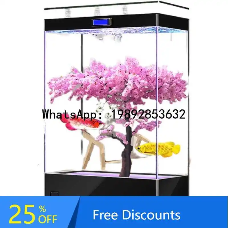 

XL1 Ultra-clear Glass Square Fish Tank Living Room Screen Partition Home Ecological Lazy No-water Change Needed