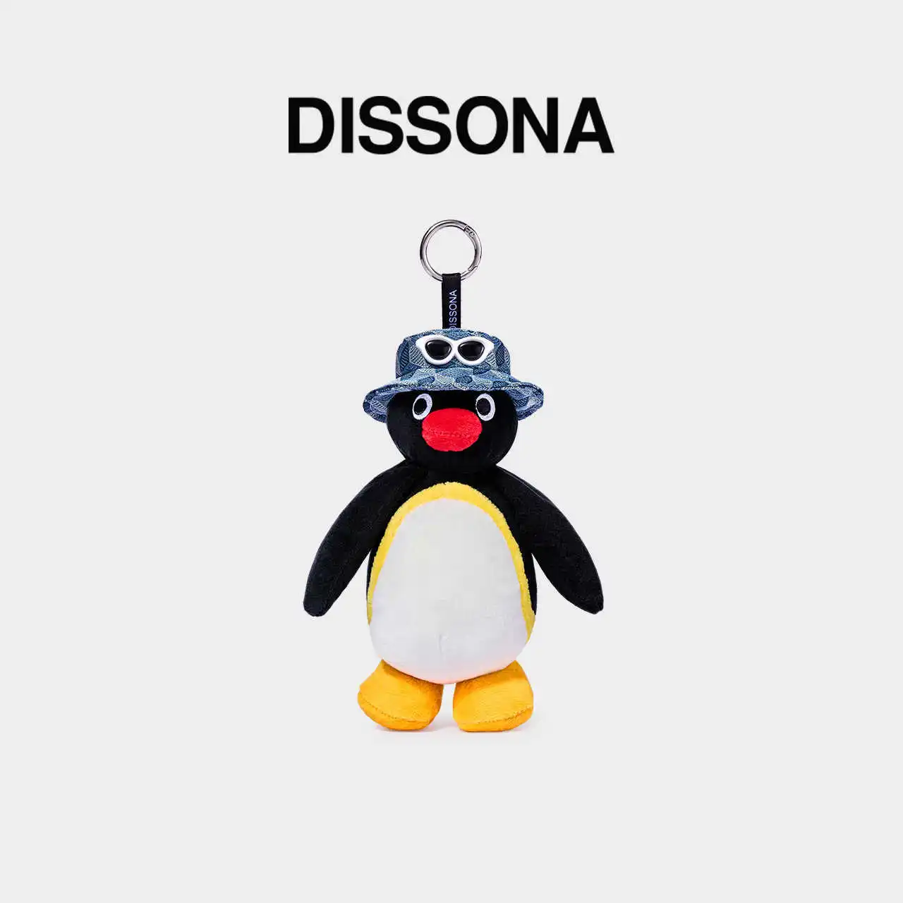 DISSONA PINGU Collaboration Lucky Pouch Duck Plush Keychain Pendant Figurine Fashion Bag Charm