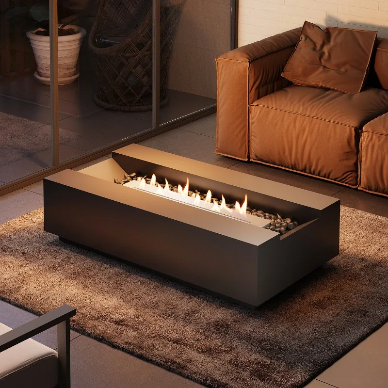 Customized Size Alcohol Real Furnace Heating Fireplace Outdoor Courtyard Square Fireplace Indoor Electronic Atomization Landsc