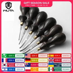 WUTA Leather Edge Beveler PRO Skiving Craft Work Tools M390 Die Steel Ebony Handle Cutter Edger Creaser Skiver available 6Size