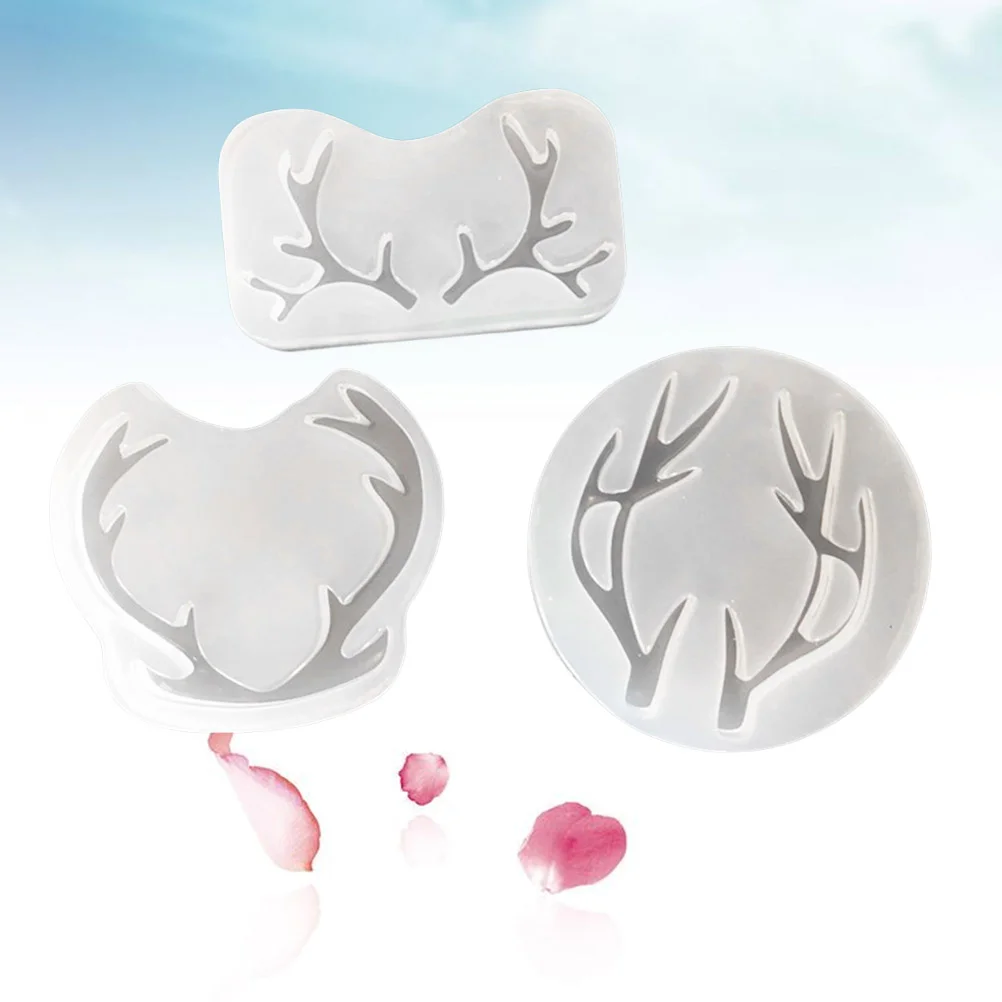 3 in Deer Horn Cake Mold Silicone Fondant Molds Fudge Cajas Para Chocolate