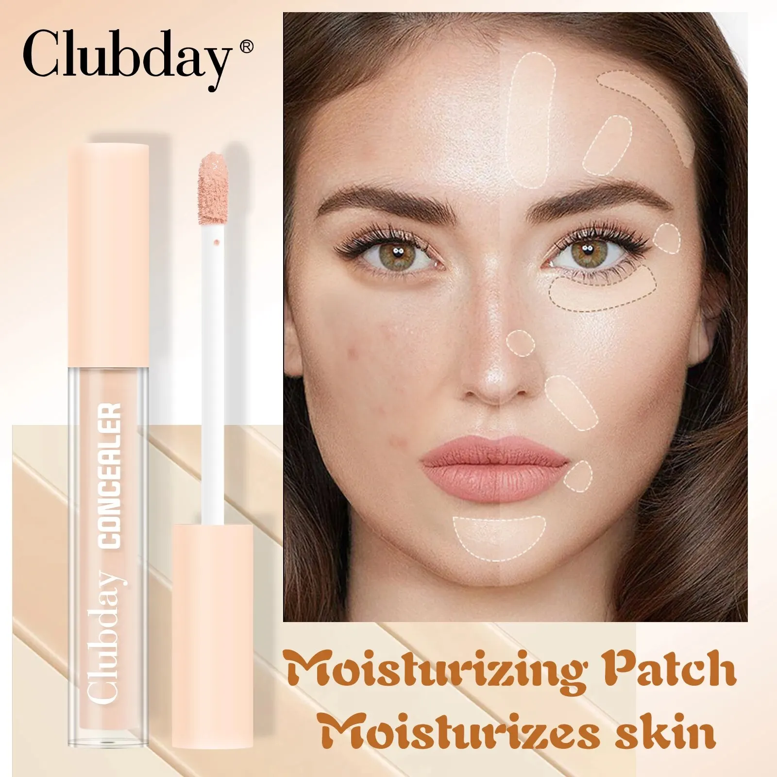 Clubday New Concealer Eight Color 2ml Portable Concealer Cosmetics women's Beauty Makeup Cover Black Eyes Tattoo Cosmetics