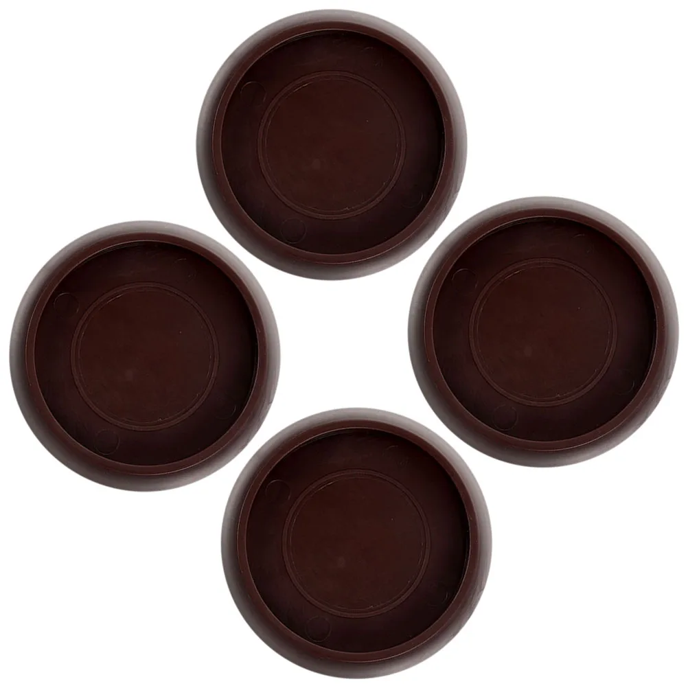 

4pcs Table Leg Pad Black 1-3 Inch Round Furniture Protectors Non Slip Coasters Desk Chair Stoppers Bed Wheel Cushions Home