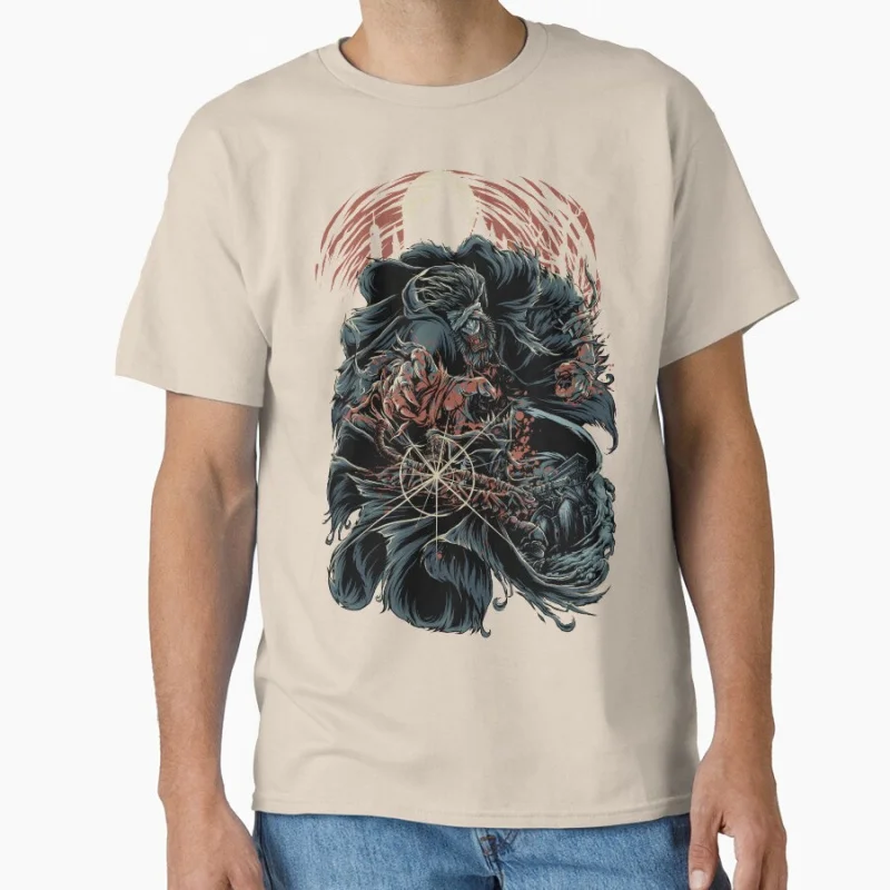 Werewolf Hunter Vintage video game Bloodborne Retro videogames Dark Souls gift T Shirt for men large size tops S-6XL - Detail 1