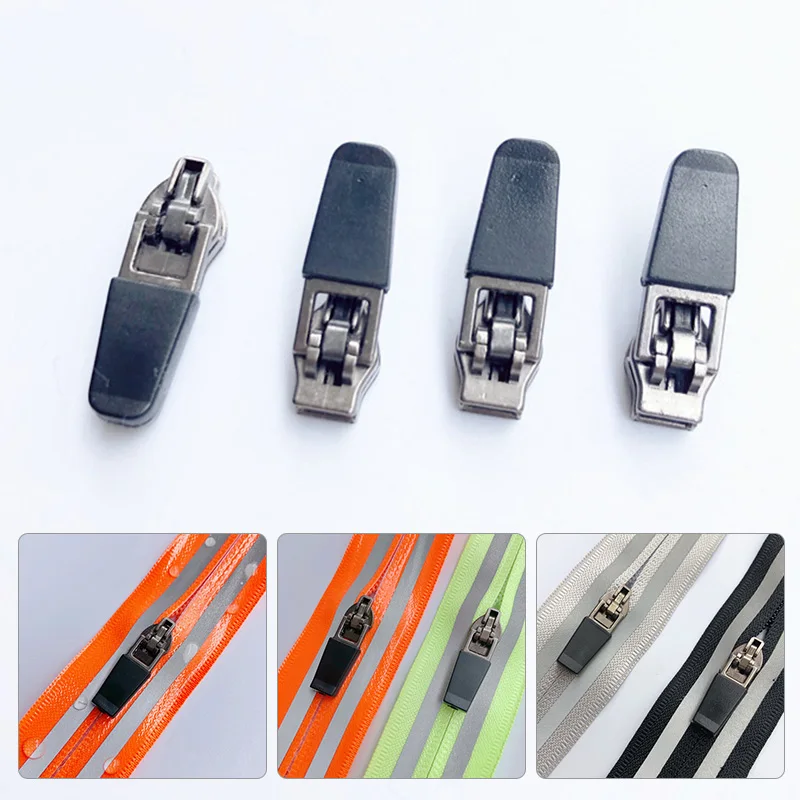 10pcs 3# 5# Waterproof Zipper Slider Head Reverse Installation for Invisible Nylon Zips DIY Bag Accessories