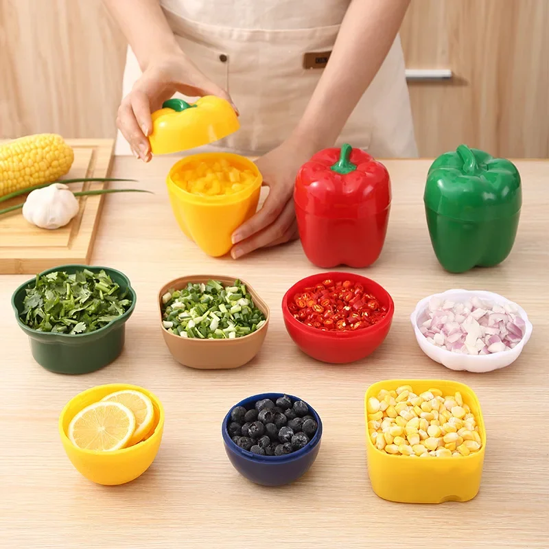 Onion Green Pepper Garlic Shaped Food Containers Lemon Fruits Fresh Box Plastic Vegetable Fresh-keeping Box Refrigerator Storage