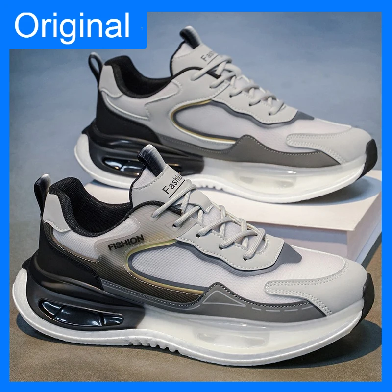 

Mens Sports Shoes Comfortable Thick Soled Trendy Dad Shoes Lace Up Casual Breathable Mesh Versatile Lightweight Running Shoes