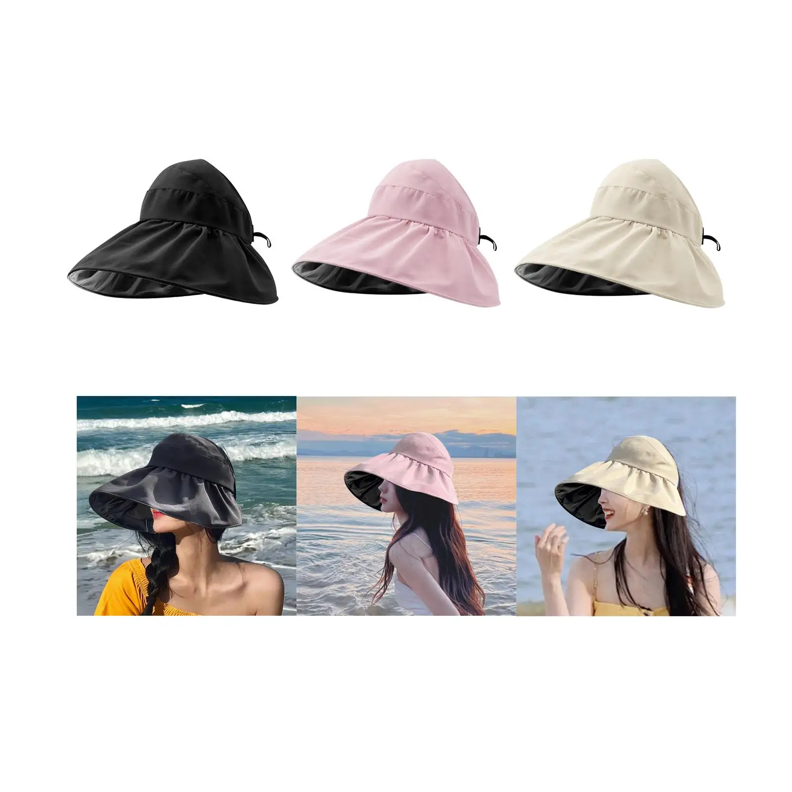 Cappello da sole a tesa larga da donna cappello estivo Casual protettivo solare alla moda