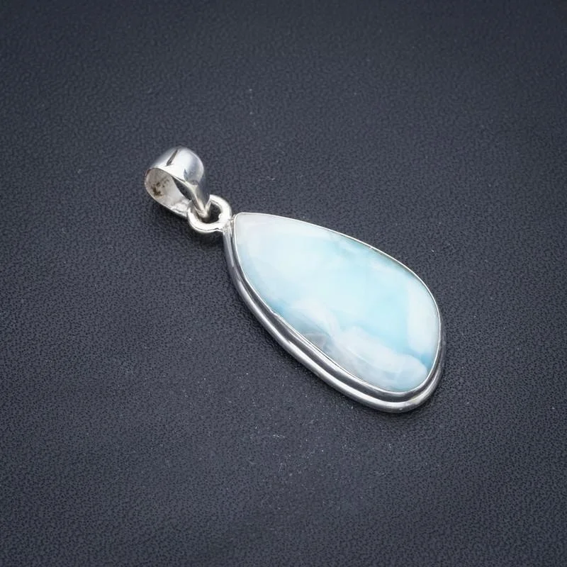 

StarGems Larimar ручной работы 925 пробы серебряный кулон 1,5 "F3423