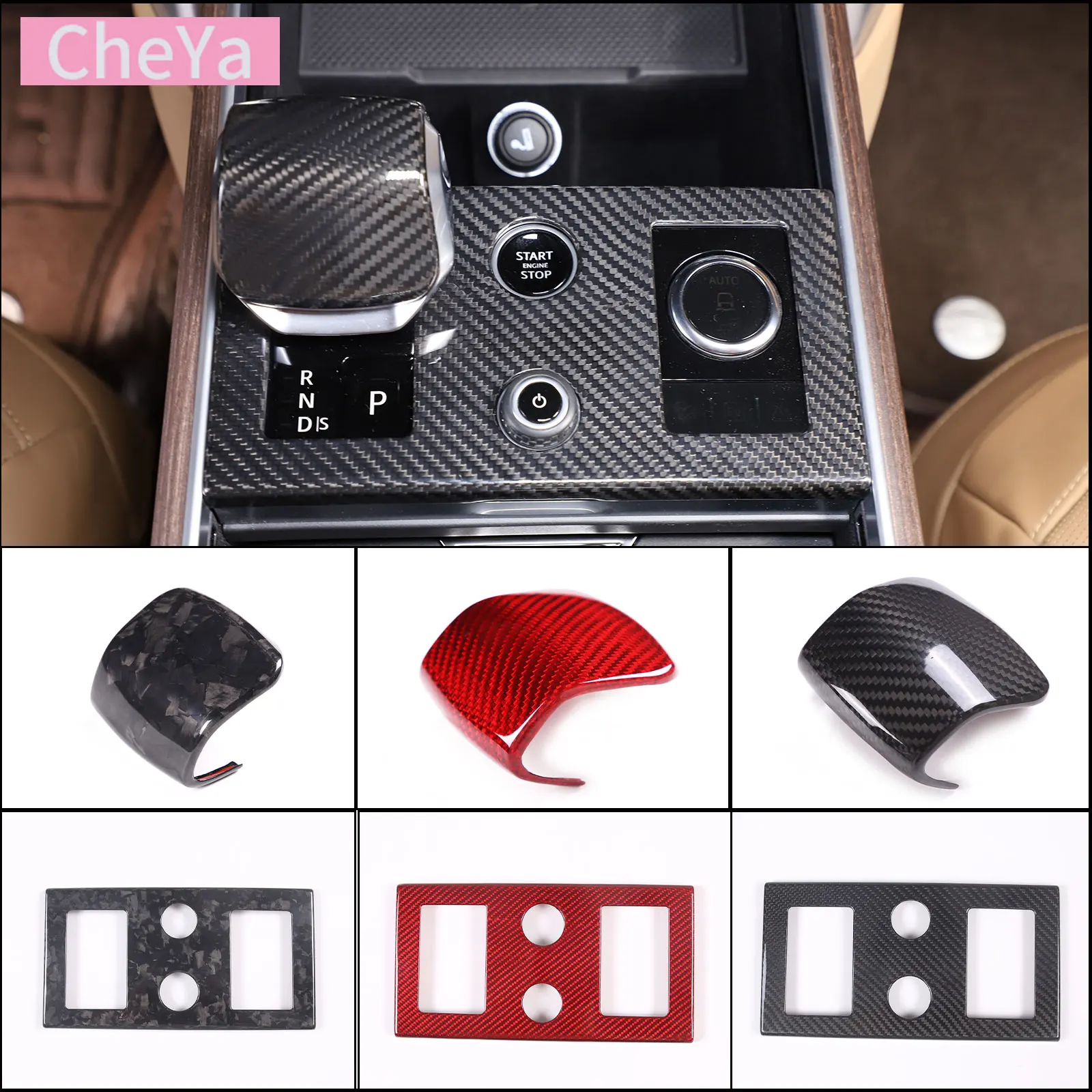 

Gear Decorative Panel for Land Rover Range Rover Vogue 2023-24 Car Central Control Gear Head Decorative Cover Real Carbon Fiber