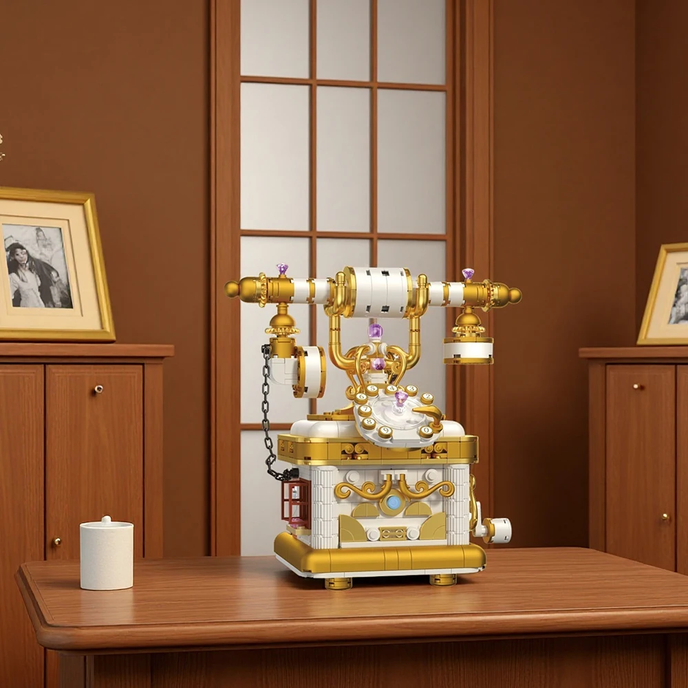 

1990s Retro Phone Building Blocks Set - Elegant Decorative Piece, Educational Toy for Kids, Birthday Gift for Boys and Girls