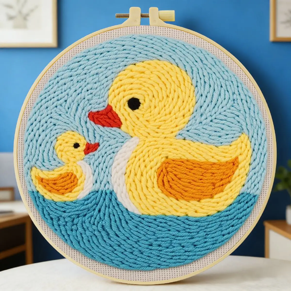 20X20CM/7,87 Zoll Tier - Ente Stanznadel-Stickerei-Set, Stickerei-Kit, Gestrickte Stickerei, DIY Handgemachtes Geschenk, Nadelkunst – Detail 3