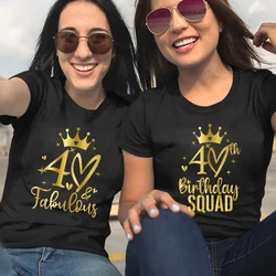 T-shirt for Women Chapter 40th Birthday Crew Party Y2k Tops Graphic 40 Birthday Squad Chapter Tshirt Summer Short Sleeve Tees