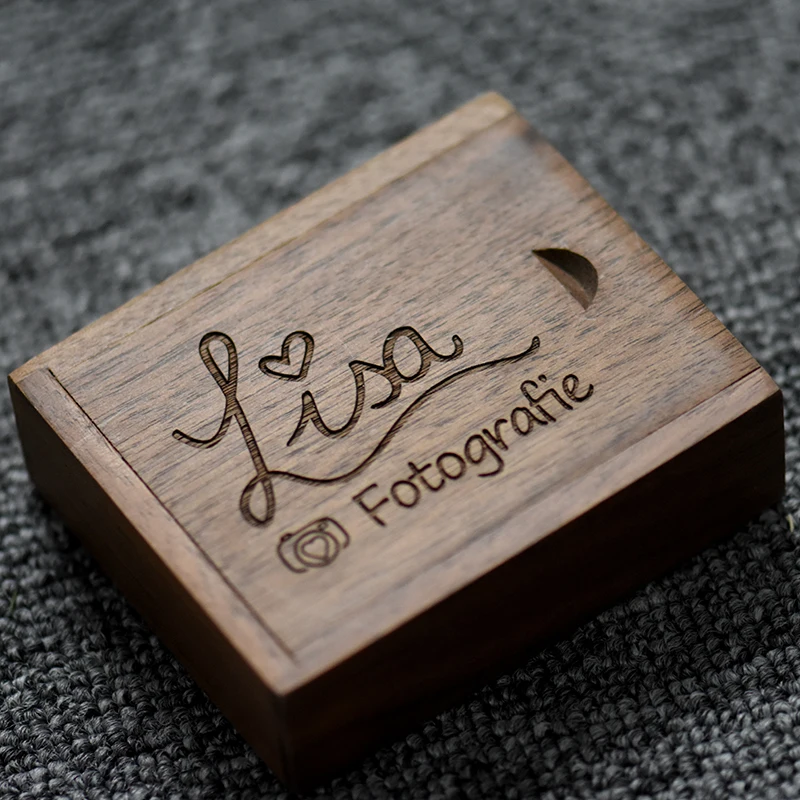 LOGO gratuito Cuore d'amore in legno Chiavetta USB 2.0 4 GB 8 GB 16 GB 32 GB 64 GB Regali di nozze Pen Drive Memory Stick di capacità reale