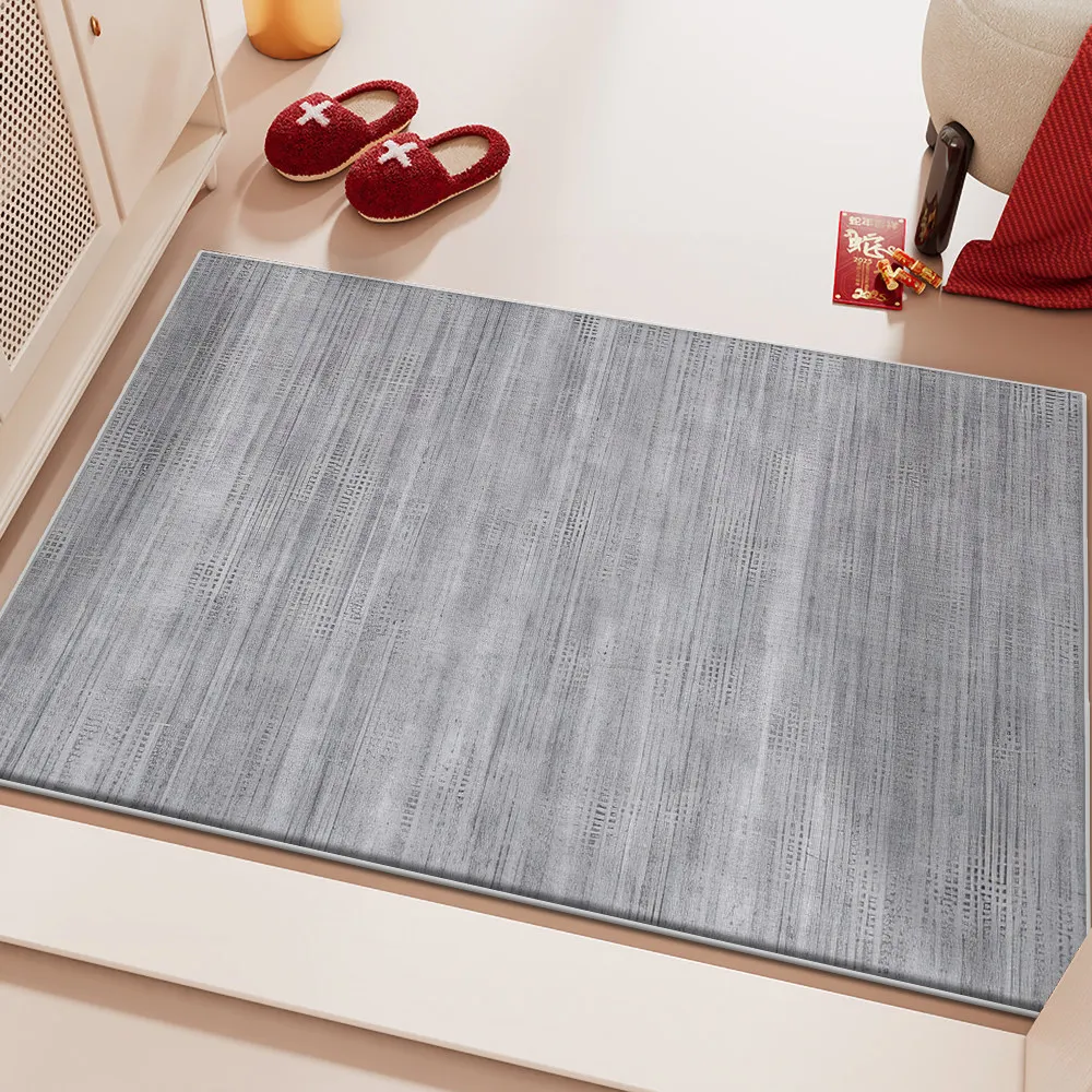 VIKAMA Minimalist Grey Gradient Printed Carpet With Water Absorbing And Anti Slip Soft Floor Mat For Interior Decoration