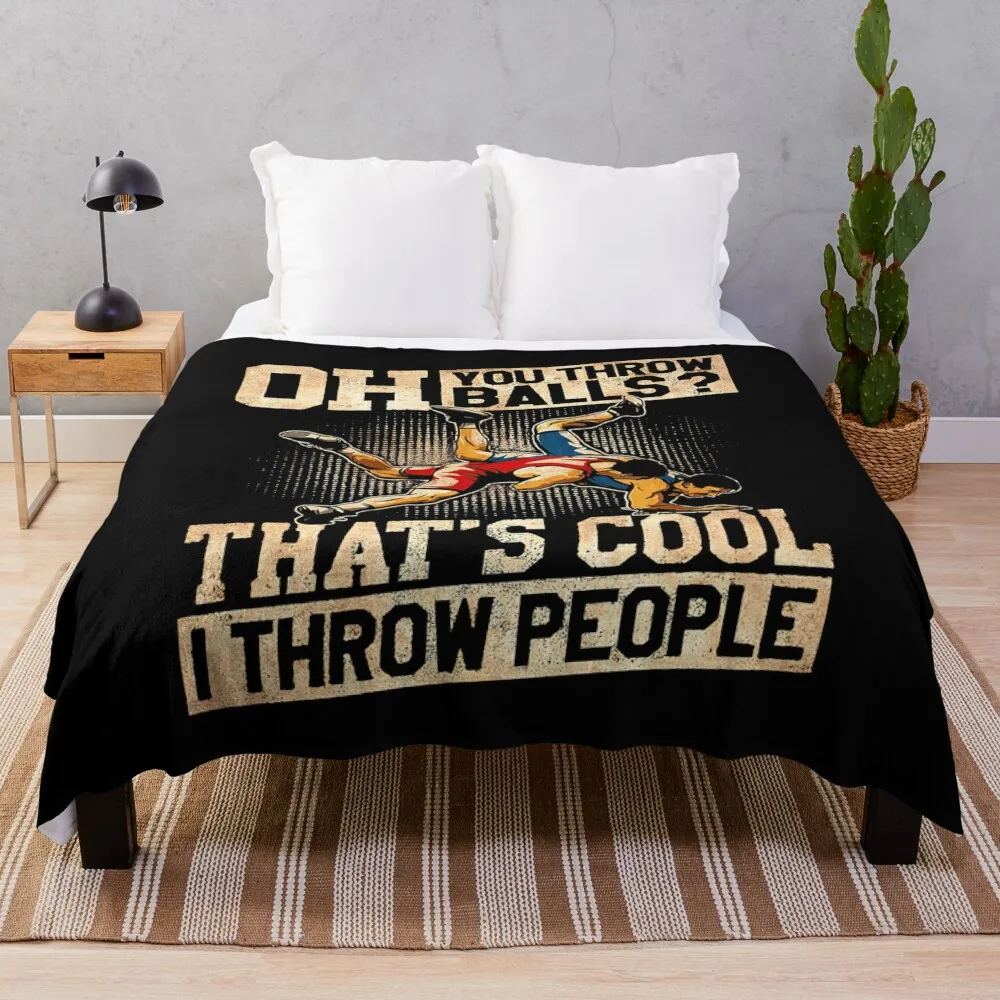 

Oh you throw balls that's cool i throw people Wrestling Throw Blanket Soft Plaid wednesday Polar cosplay anime Blankets