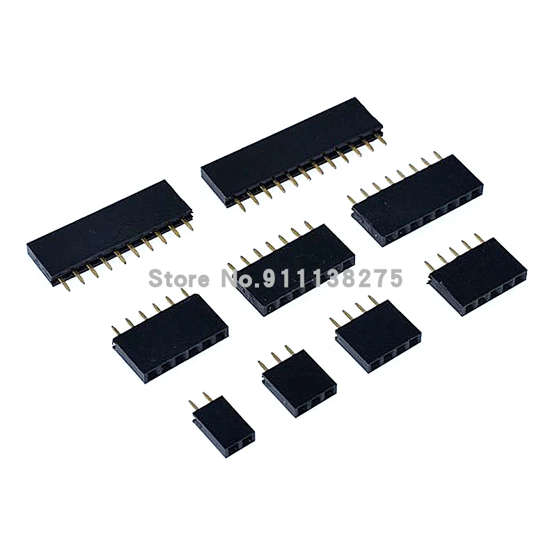 10Pcs 2.54mm Stright Female Single Row Pin Header Strip PCB Connector 1*2/3/4/5/6/7/8/10/12/16/20/40 Pin For Arduino