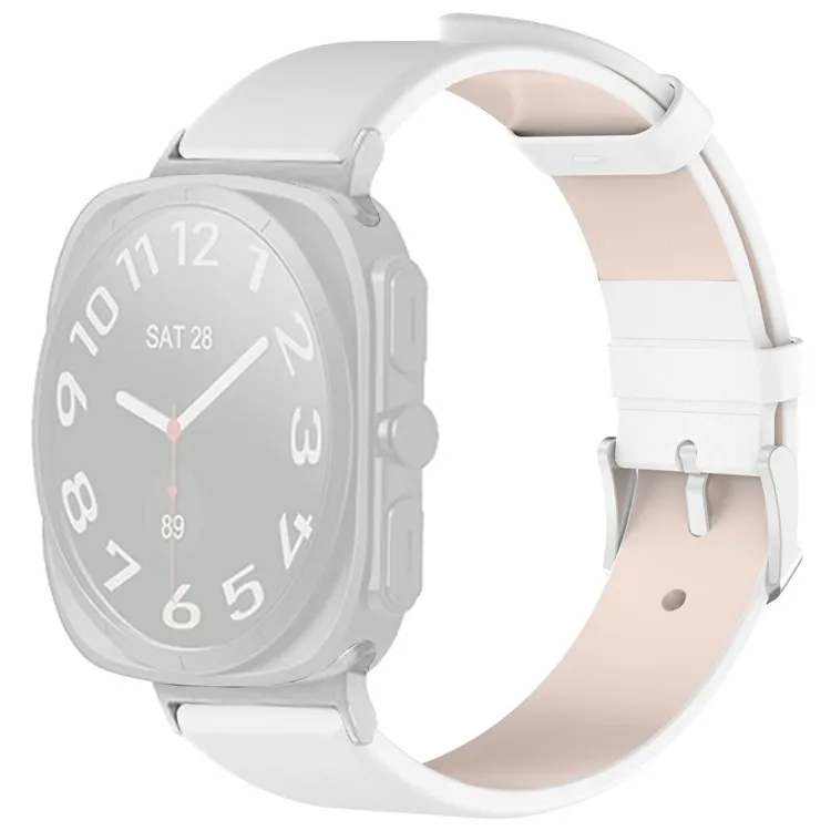 

For Samsung Galaxy Watch Ultra 47mm Watch Band Adjustable Leather Wrist Strap - White
