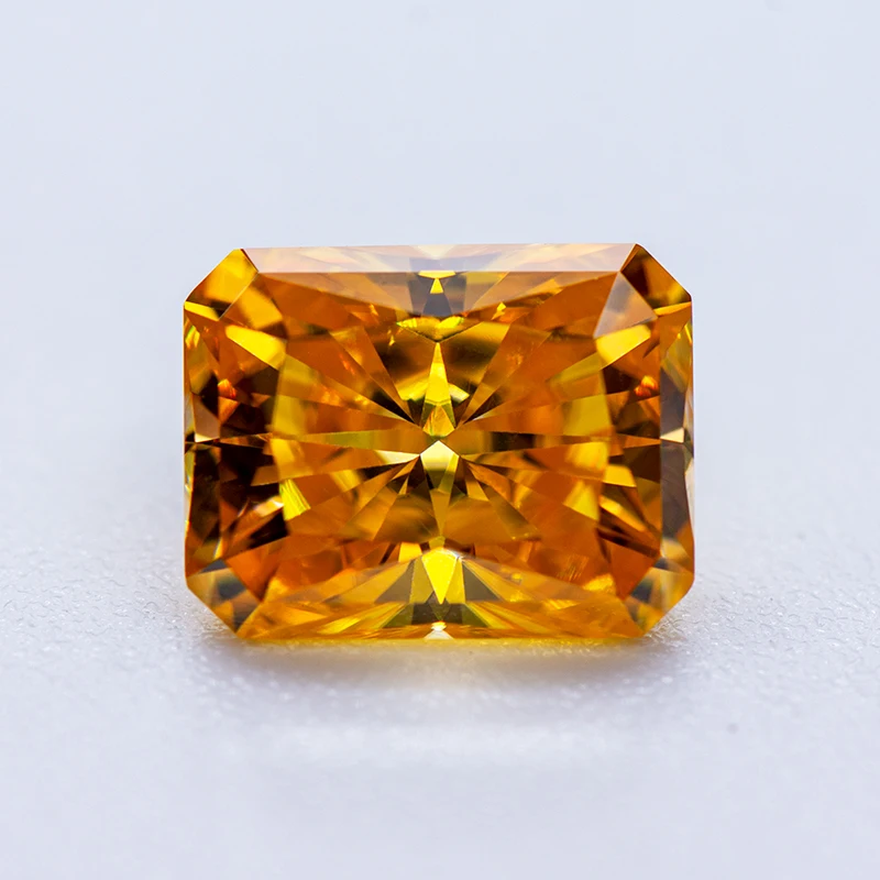 

Moissanite Stone Golden Yellow Color Radiant Cut Lab Grown Gemstone for Charms Diy Jewelry Making Materials with GRA Certificate