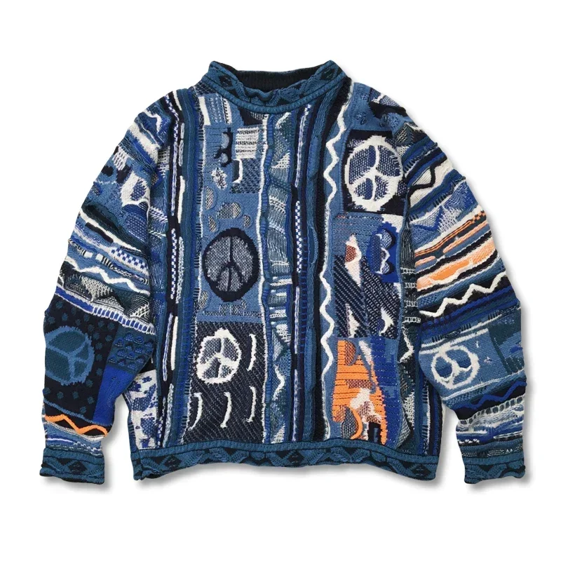 

Hirata Japanese Ancient Heavy Industry Thickened Retro Pullover Knitted Round Neck Sweater Annual Jia Brand