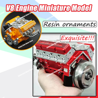 V8 Engine Resin Miniature Model Desk Ornaments Home Interior Room Office Figure Decorations Accessories Mechanical Collection