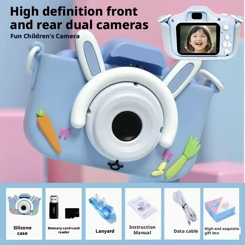 Portable Toddler Digital Camera 1080P HD Cam 2.0in Screen Silicone Cover Kids Camera Xmas Birthday Gift for Boys Girls Toys