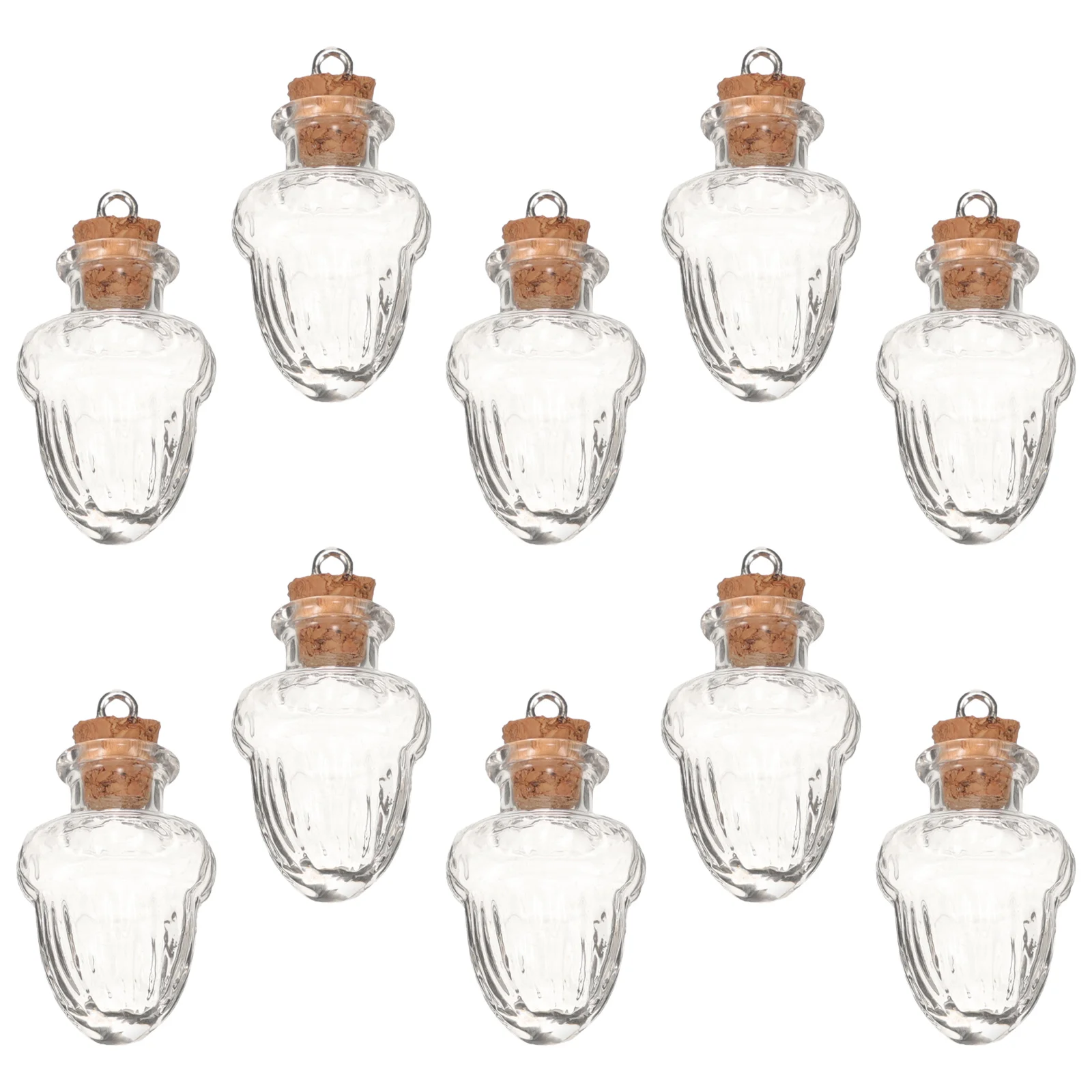 10 Pcs Glass Bottle Pendant Wedding Wish Bottles Spell Jars Mini Cork for Witches